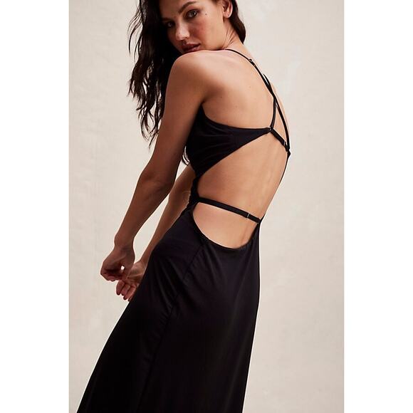 NWT FREE PEOPLE Bec + Bridge Zadie Wrap Maxi Dress $330 US SIZE 10 Black Cutout - Picture 2 of 9